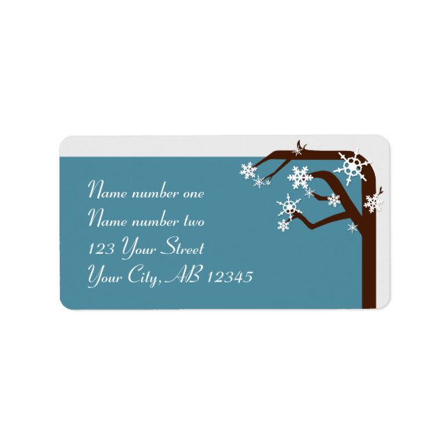 Winter Tree Snowflake Address Labels (Front)