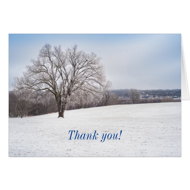 Winter Tree Thank You Card (Front Horizontal)