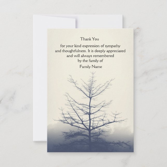 Winter Tree Thank You Card (Front)