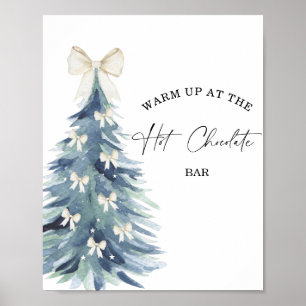 Winter tree Warm up at the Hot Chocolate bar Poste Poster
