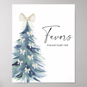 Winter tree with bows Favours Poster