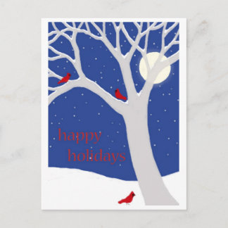 Winter Tree with Cardinals Postcard