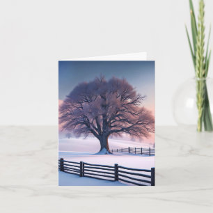 Winter Tree With Fence Note Card