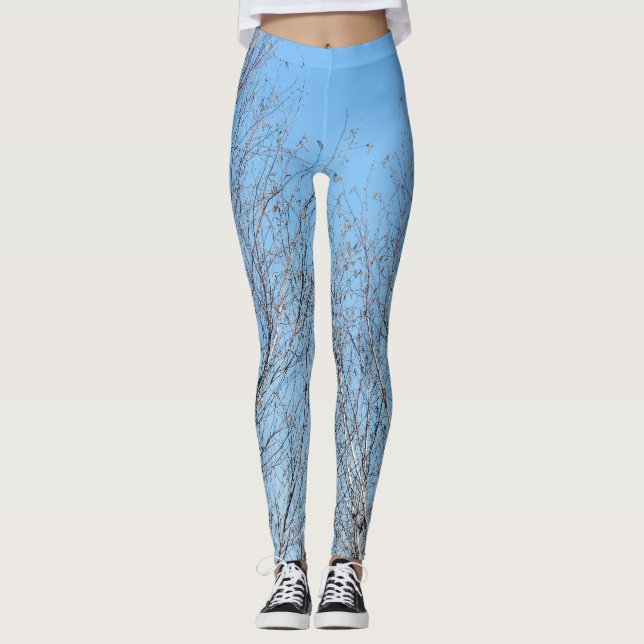 Winter Trees Against Blue Sky Leggings (Front)