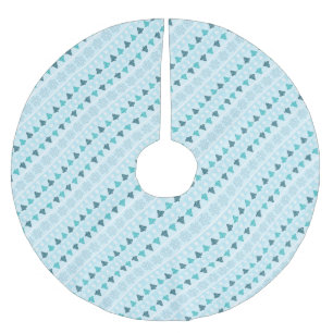 Winter Trees and Snowflakes Pattern Blue Brushed Polyester Tree Skirt