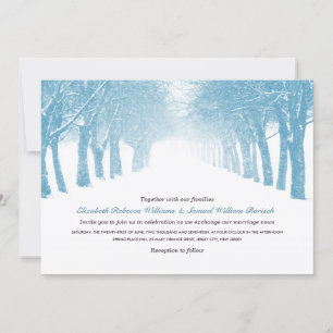 Winter Trees Avenue Horizontal Wedding Invite