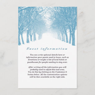 Winter Trees Avenue Wedding Insert Card