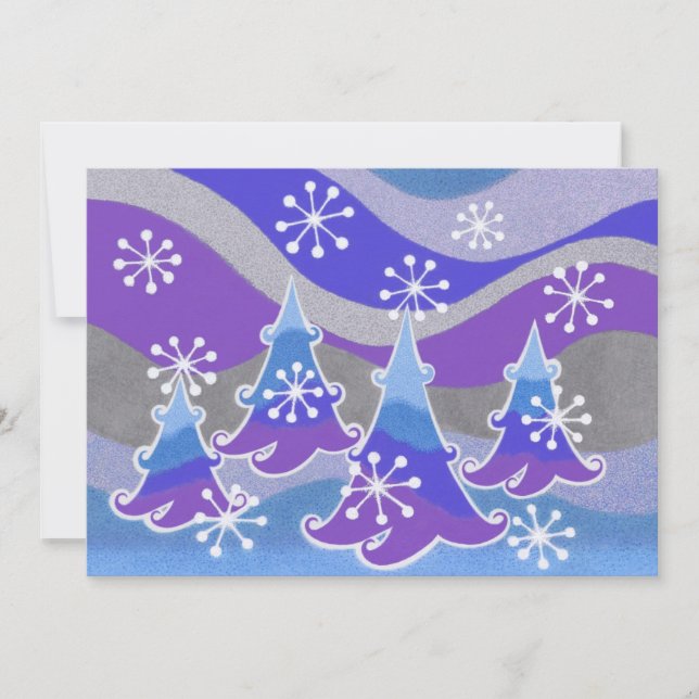 Winter Trees Blue invitation (Front)