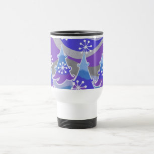 Winter Trees blue wide travel mug