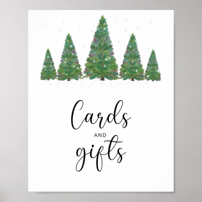 Winter trees cards and gifts baby shower poster (Front)