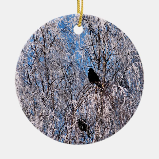 WINTER TREES CERAMIC TREE DECORATION (Front)