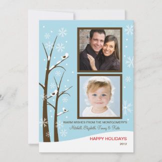 Winter Trees Christmas Photo Card