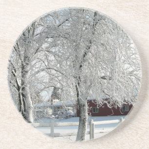 Winter trees coaster