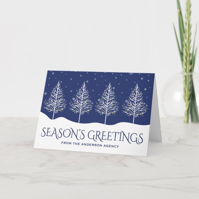 Winter Trees Corporate Business Holiday Greetings (Front)