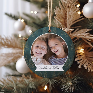 Winter Trees Double Sided Personalised Photo Ceramic Tree Decoration