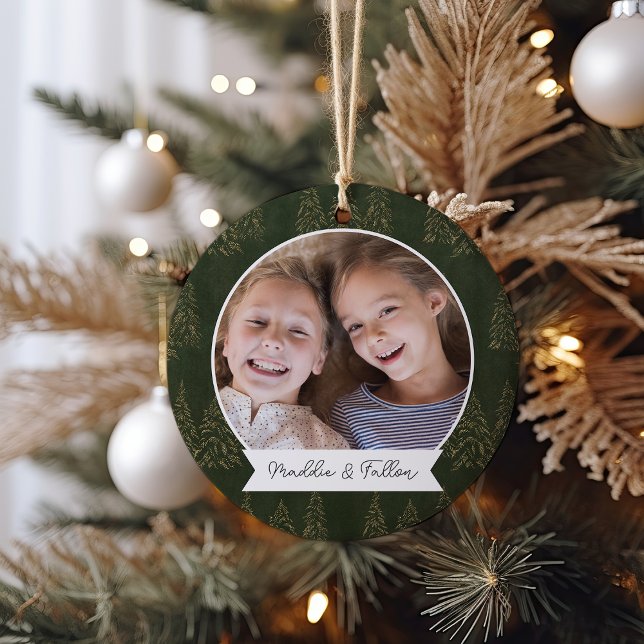 Winter Trees Double Sided Personalised Photo Ceramic Tree Decoration (Creator Uploaded)