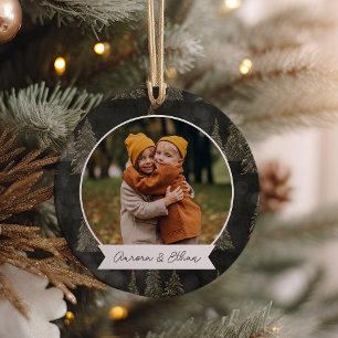 Winter Trees Double Sided Personalized Photo Ceramic Tree Decoration