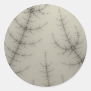 Winter Trees Fractal Classic Round Sticker