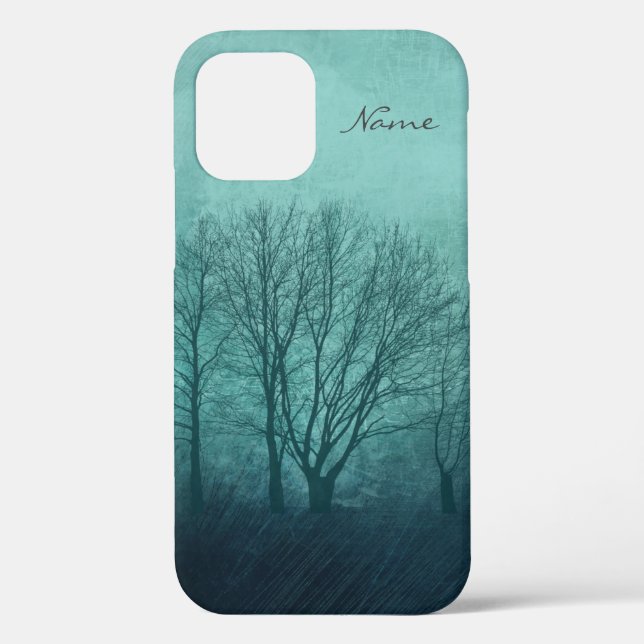 Winter Trees Green Gothic Case-Mate iPhone Case (Back)