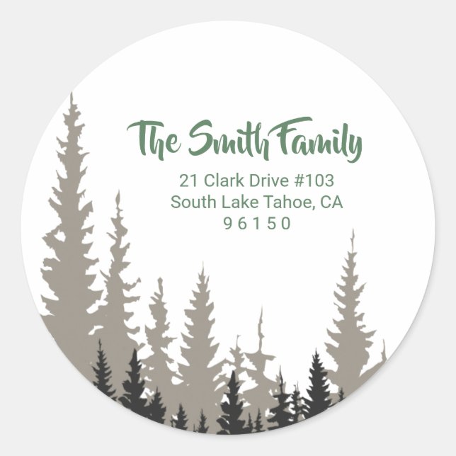 Winter Trees Holiday Return Address Labels (Front)