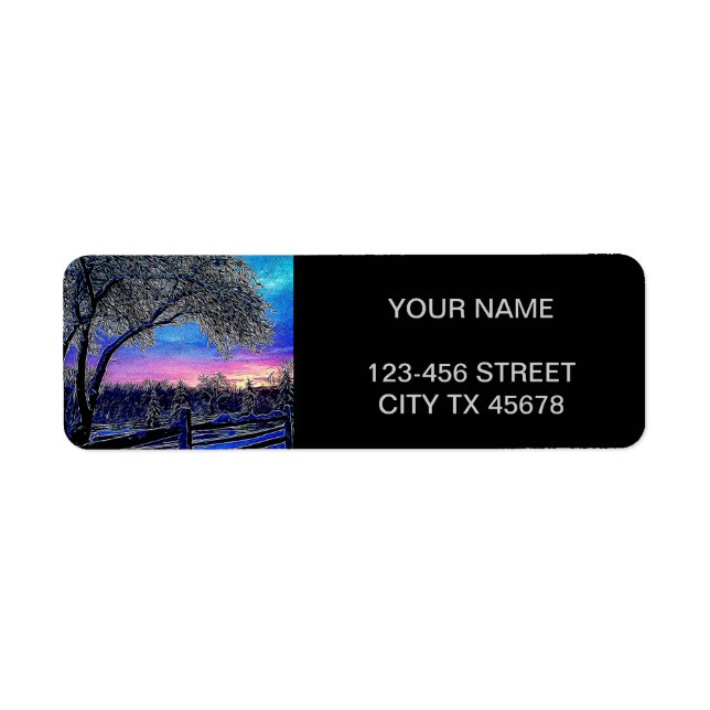 winter trees impressionism sunrise landscape (Front)