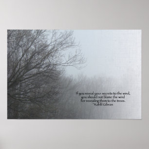 Winter Trees in Fog - Khalil Gibran Quote Poster