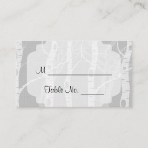 Winter Trees in Grey Wedding Place Cards