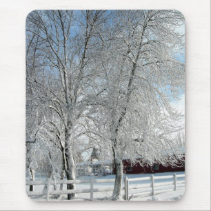 Winter trees mouse mat