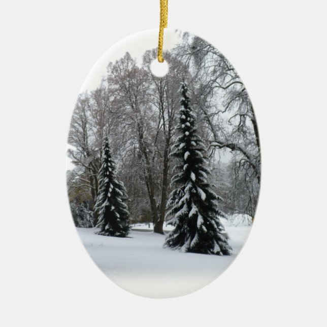 Winter Trees Ornament Personalised Winter Decor (Front)