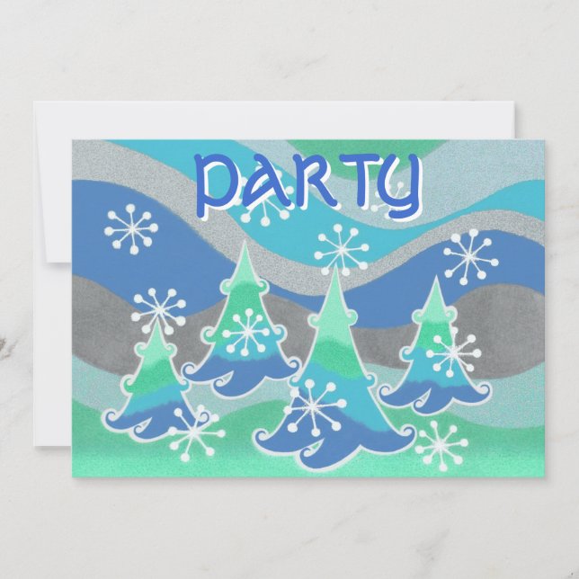 Winter Trees 'Party' invitation (Front)