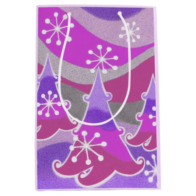 Winter Trees Purple gift bag medium (Front)