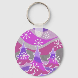 Winter Trees Purple keychain