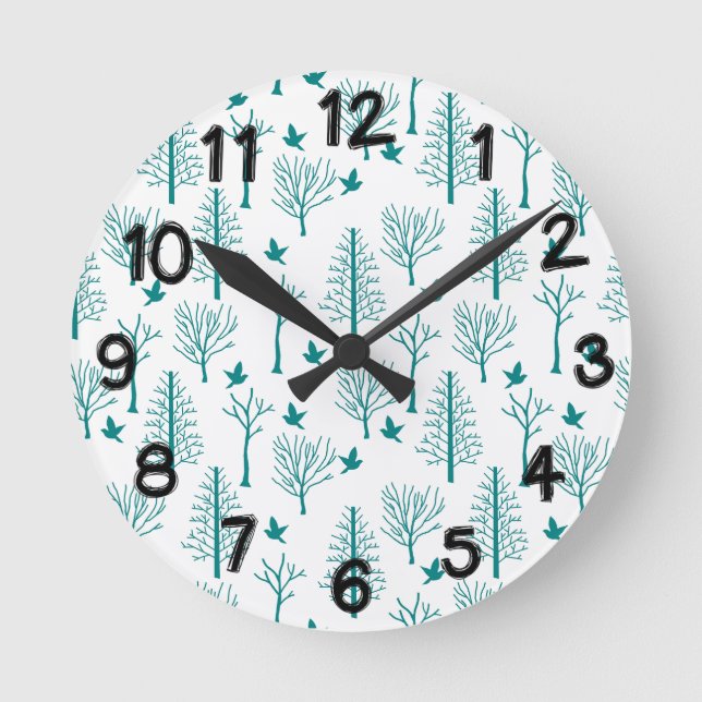 Winter Trees Round Clock (Front)