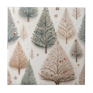 Winter Trees - Rustic Holiday Forest (1) Tile