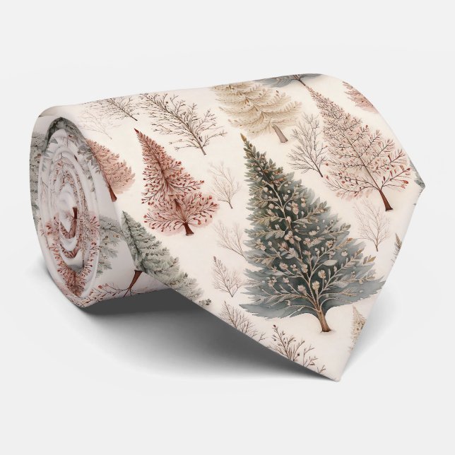Winter Trees - Rustic Holiday Forest (2) Tie (Rolled)