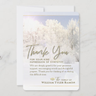 Winter Trees Sympathy Thank You 5 x 7 Invitation