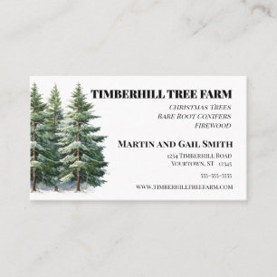 Winter Trees Tree Farm Tree Sales Arborist Business Card