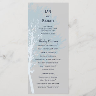 Winter Trees Wedding Program Programme