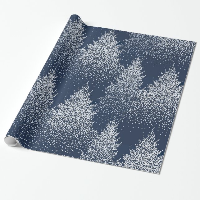 Winter Trees Wrapping Paper (Unrolled)