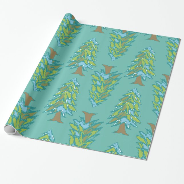 Winter Trees Wrapping Paper (Unrolled)