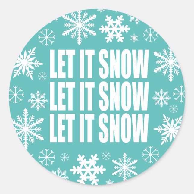 Winter trends let it snow snowflakes classic round sticker (Front)