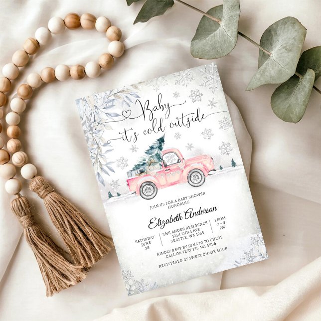 Winter Truck Baby Shower Invitation (Creator Uploaded)