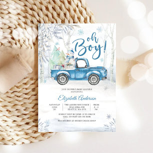 Winter Truck Baby Shower Invitation