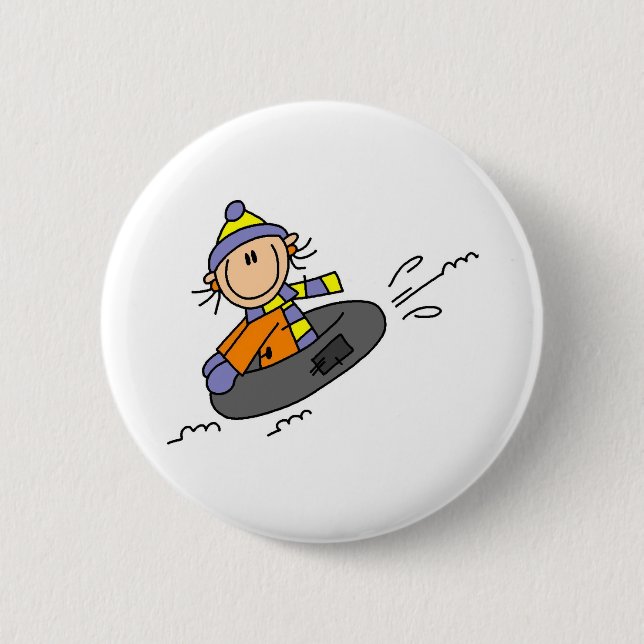 Winter Tubing 6 Cm Round Badge (Front)