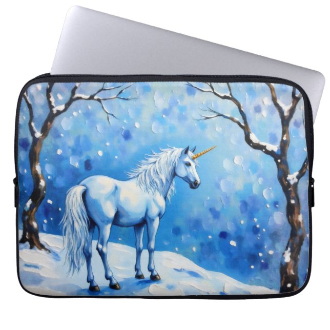 Winter Unicorn Laptop Sleeve (Front)