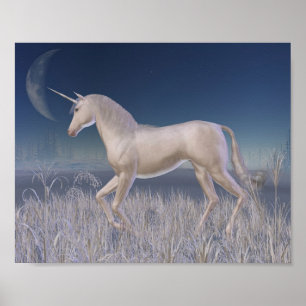 Winter Unicorn - running Poster