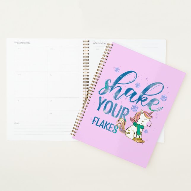 Winter Unicorn | Shake Your Flakes | Fun & Festive Planner (Display)