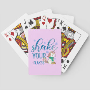 Winter Unicorn Shake Your Flakes Fun & Festive Playing Cards
