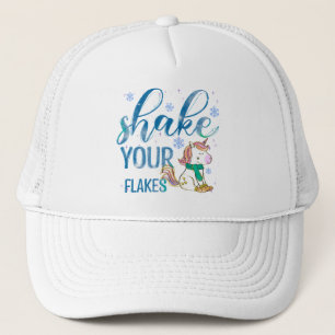 Winter Unicorn Shake Your Flakes Fun & Festive Trucker Hat
