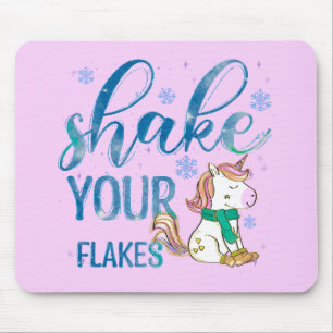 Winter Unicorn Shake Your Flakes Mouse Mat